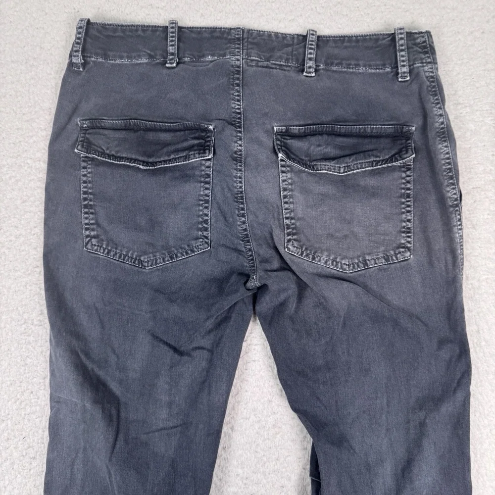 Nili Lotan Cropped Military Pant Size 2 Utility Jogger Black Faded Zip Ankle USA